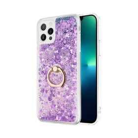 Microsonic Apple iPhone 13 Pro Glitter Liquid Holder Mor Cep Telefonu Kılıfı