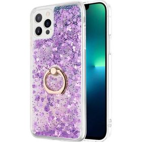 Microsonic Apple iPhone 13 Pro Glitter Liquid Holder Mor Cep Telefonu Kılıfı
