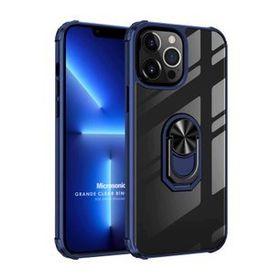 Microsonic Apple iPhone 13 Pro Grande Clear Ring Holder Lacivert Cep Telefonu Kılıfı