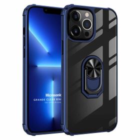Microsonic Apple iPhone 13 Pro Grande Clear Ring Holder Lacivert Cep Telefonu Kılıfı