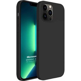 Microsonic Apple iPhone 13 Pro Groovy Soft Siyah Cep Telefonu Kılıfı