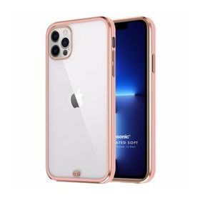 Microsonic Apple iPhone 13 Pro Laser Plated Soft Pembe Cep Telefonu Kılıfı