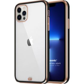 Microsonic Apple iPhone 13 Pro Laser Plated Soft Siyah Cep Telefonu Kılıfı