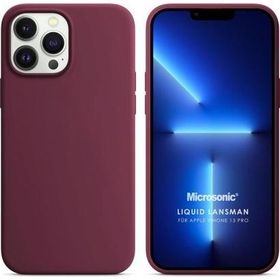 Microsonic Apple iPhone 13 Pro Liquid Lansman Bordo Silikon Cep Telefonu Kılıfı