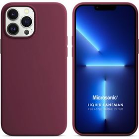 Microsonic Apple iPhone 13 Pro Liquid Lansman Bordo Silikon Cep Telefonu Kılıfı