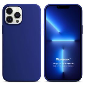 Microsonic Apple iPhone 13 Pro Liquid Lansman Silikon Lacivert Cep Telefonu Kılıfı