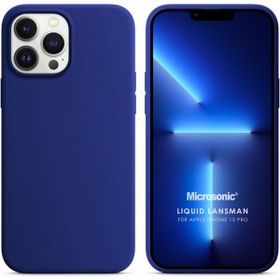 Microsonic Apple iPhone 13 Pro Liquid Lansman Silikon Lacivert Cep Telefonu Kılıfı