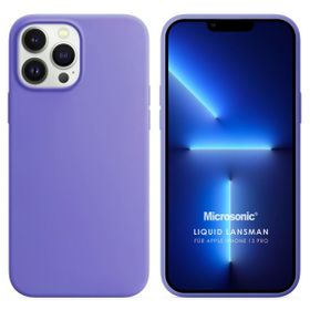 Microsonic Apple iPhone 13 Pro Liquid Lansman Silikon Lila Cep Telefonu Kılıfı
