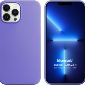 Microsonic Apple iPhone 13 Pro Liquid Lansman Silikon Lila Cep Telefonu Kılıfı