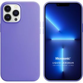Microsonic Apple iPhone 13 Pro Liquid Lansman Silikon Lila Cep Telefonu Kılıfı