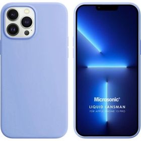 Microsonic Apple iPhone 13 Pro Liquid Lansman Silikon Mavi Cep Telefonu Kılıfı