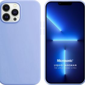 Microsonic Apple iPhone 13 Pro Liquid Lansman Silikon Mavi Cep Telefonu Kılıfı
