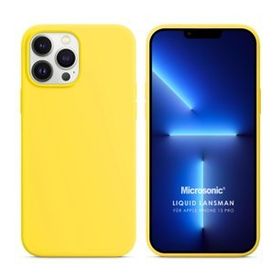 Microsonic Apple iPhone 13 Pro Liquid Lansman Silikon Sarı Kılıf