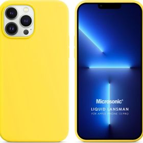 Microsonic Apple iPhone 13 Pro Liquid Lansman Silikon Sarı Kılıf