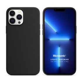 Microsonic Apple iPhone 13 Pro Liquid Lansman Silikon Siyah Cep Telefonu Kılıfı