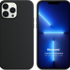 Microsonic Apple iPhone 13 Pro Liquid Lansman Silikon Siyah Cep Telefonu Kılıfı