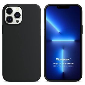 Microsonic Apple iPhone 13 Pro Liquid Lansman Silikon Siyah Cep Telefonu Kılıfı