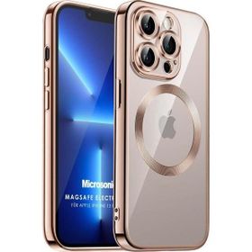 Microsonic Apple iPhone 13 Pro Magsafe Luxury Electroplate Rose Gold Cep Telefonu Kılıfı