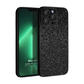 Microsonic Apple iPhone 13 Pro Max Bling Rhinestones Mor Cep Telefonu Kılıfı