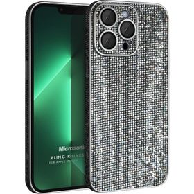 Microsonic Apple iPhone 13 Pro Max Bling Rhinestones Mor Cep Telefonu Kılıfı