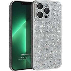 Microsonic Apple iPhone 13 Pro Max Bling Rhinestones Mor Cep Telefonu Kılıfı