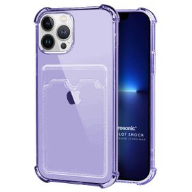 Microsonic Apple iPhone 13 Pro Max Card Slot Shock Lila Cep Telefonu Kılıfı