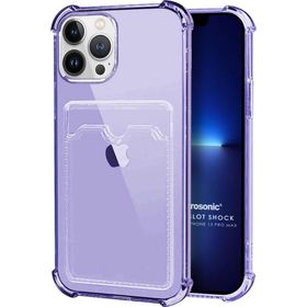 Microsonic Apple iPhone 13 Pro Max Card Slot Shock Lila Cep Telefonu Kılıfı