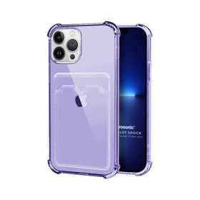 Microsonic Apple iPhone 13 Pro Max Card Slot Shock Mor Cep Telefonu Kılıfı