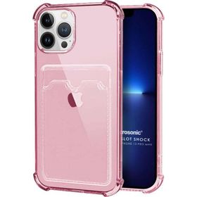 Microsonic Apple iPhone 13 Pro Max Card Slot Shock Pembe Cep Telefonu Kılıfı