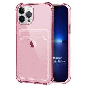 Microsonic Apple iPhone 13 Pro Max Card Slot Shock Pembe Cep Telefonu Kılıfı