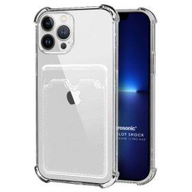 Microsonic Apple iPhone 13 Pro Max Card Slot Shock Şeffaf Cep Telefonu Kılıfı