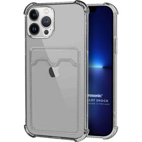 Microsonic Apple iPhone 13 Pro Max Card Slot Shock Siyah Cep Telefonu Kılıfı