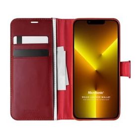 Microsonic Apple İphone 13 Pro Max Delux Leather Wallet Kırmızı Cep Telefonu Kılıfı