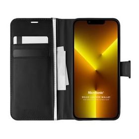 Microsonic Apple İphone 13 Pro Max Delux Leather Wallet Siyah Cep Telefonu Kılıfı