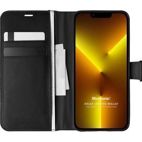 Microsonic Apple İphone 13 Pro Max Delux Leather Wallet Siyah Cep Telefonu Kılıfı