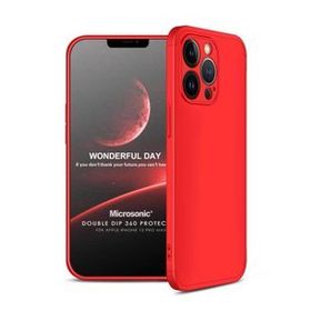 Microsonic Apple iPhone 13 Pro Max Double Dip 360 Protective Kırmızı Cep Telefonu Kılıfı