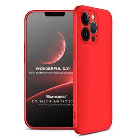 Microsonic Apple iPhone 13 Pro Max Double Dip 360 Protective Mavi Cep Telefonu Kılıfı