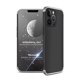 Microsonic Apple İphone 13 Pro Max Double Dip 360 Protective Siyah Gri Cep Telefonu Kılıfı