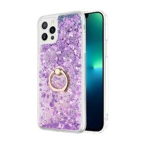 Microsonic Apple iPhone 13 Pro Max Glitter Liquid Holder Mor Cep Telefonu Kılıfı