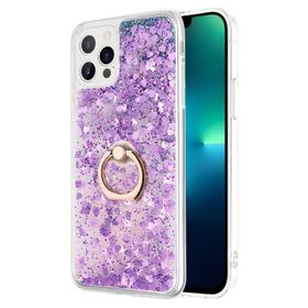 Microsonic Apple iPhone 13 Pro Max Glitter Liquid Holder Mor Cep Telefonu Kılıfı