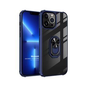 Microsonic Apple iPhone 13 Pro Max Grande Clear Ring Holder Siyah Cep Telefonu Kılıfı