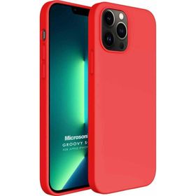 Microsonic Apple iPhone 13 Pro Max Groovy Soft Kırmızı Cep Telefonu Kılıfı
