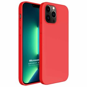 Microsonic Apple iPhone 13 Pro Max Groovy Soft Kırmızı Cep Telefonu Kılıfı