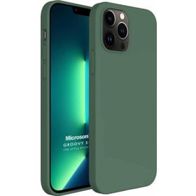Microsonic Apple iPhone 13 Pro Max Groovy Soft Koyu Yeşil Cep Telefonu Kılıfı