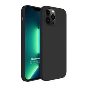 Microsonic Apple iPhone 13 Pro Max Groovy Soft Siyah Cep Telefonu Kılıfı