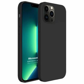 Microsonic Apple iPhone 13 Pro Max Groovy Soft Siyah Cep Telefonu Kılıfı