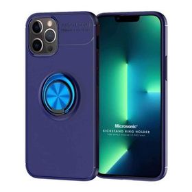 Microsonic Apple iPhone 13 Pro Max Kickstand Ring Holder Lacivert Cep Telefonu Kılıfı
