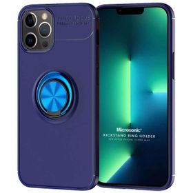 Microsonic Apple iPhone 13 Pro Max Kickstand Ring Holder Lacivert Cep Telefonu Kılıfı