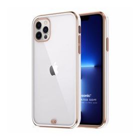 Microsonic Apple iPhone 13 Pro Max Laser Plated Soft Beyaz Cep Telefonu Kılıfı