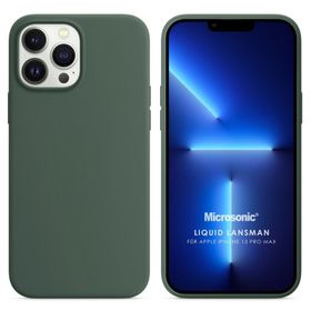Microsonic Apple iPhone 13 Pro Max Liquid Lansman Silikon Bordo Cep Telefonu Kılıfı